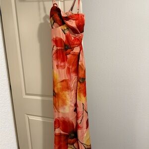 Floral Maxi Dress in Red and Yellow